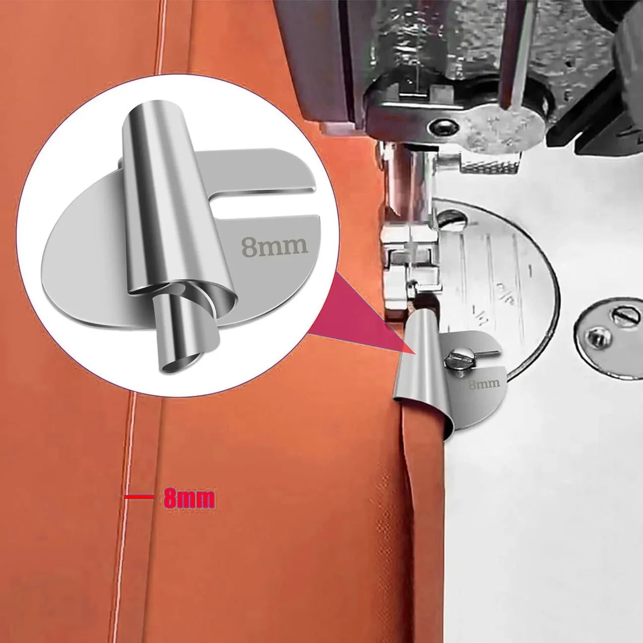 Løsningen for perfekte og profesjonelle falder – Sett med 8 rullefotstrykkføtter