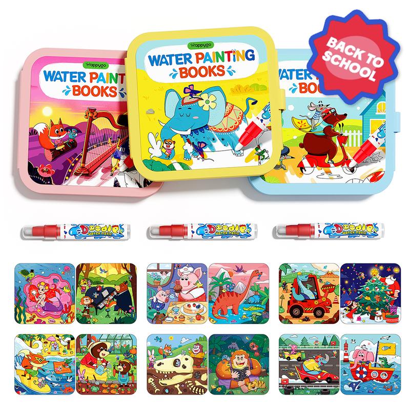 Happygo Water Coloring & Doodle Books – Magiska vattenmålningar för barn🎨