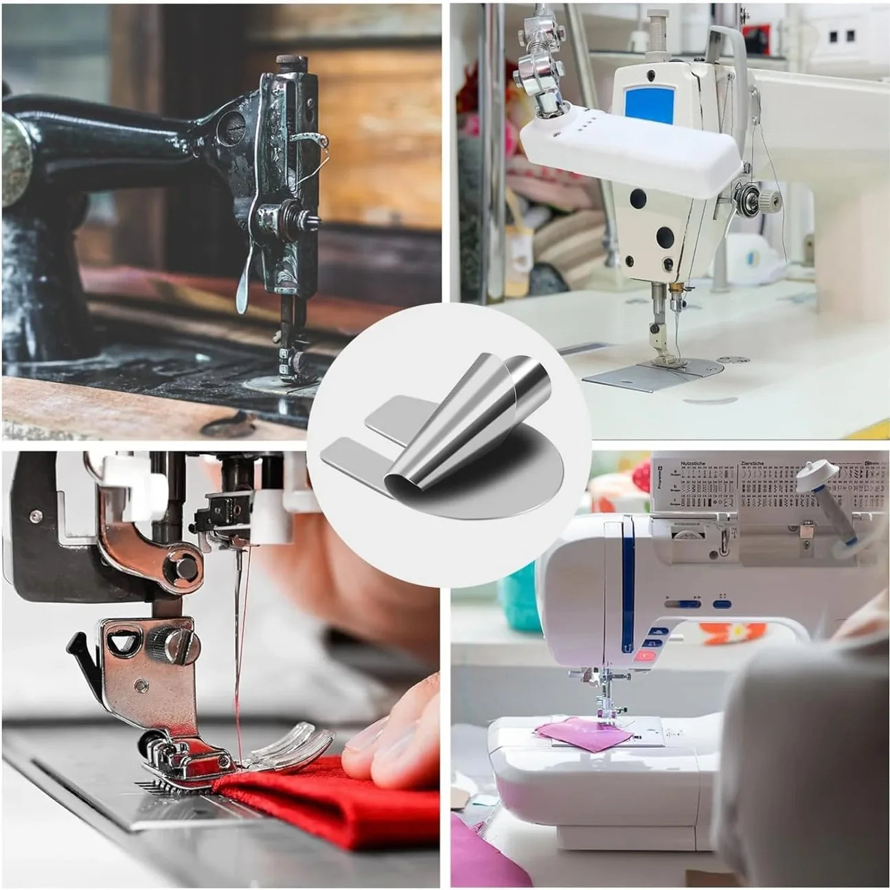 Løsningen for perfekte og profesjonelle falder – Sett med 8 rullefotstrykkføtter