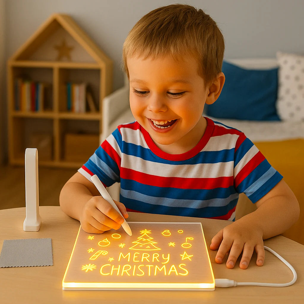 Lysande LED-skylt för barn