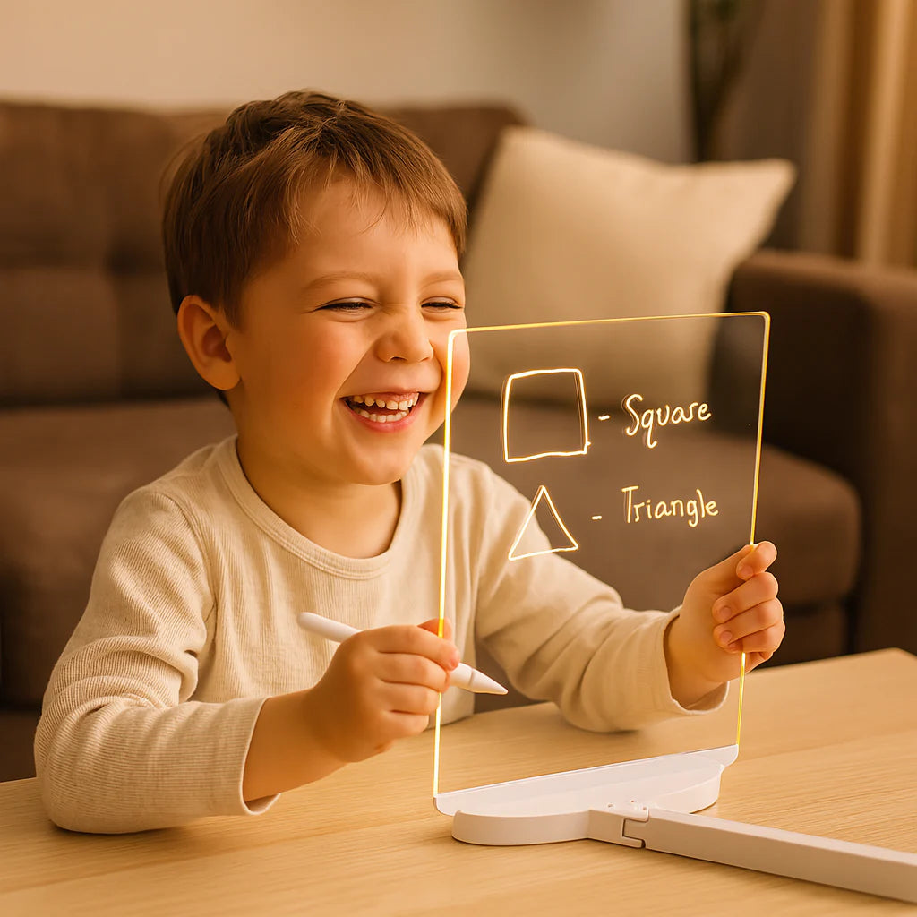 Lysande LED-skylt för barn