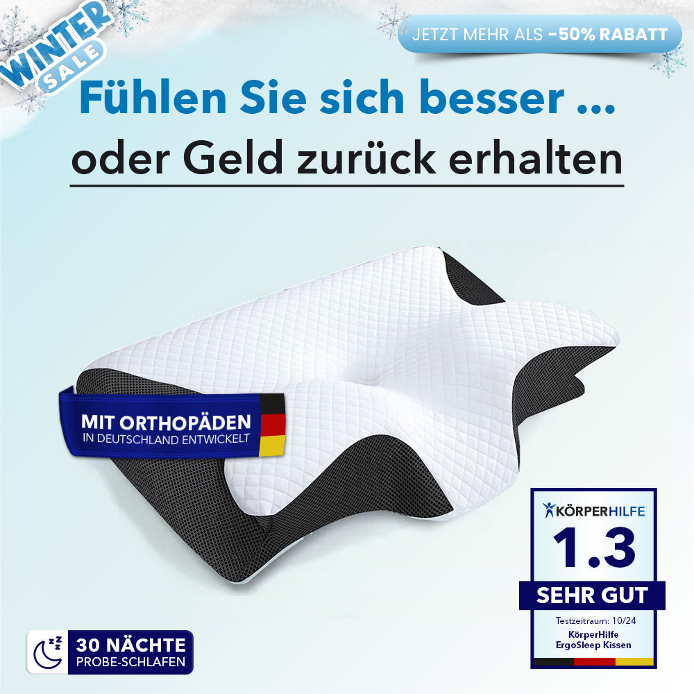 KörperHilfe® ErgoSleep - Orthopädisches 3D Kopf- & Nackenstützkissen