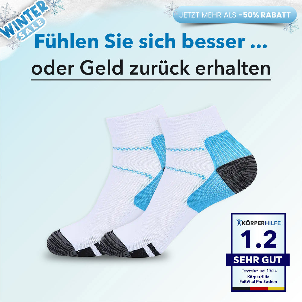 KörperHilfe® FußVital Pro - Orthopädische Kompressionssocken für den Alltag
