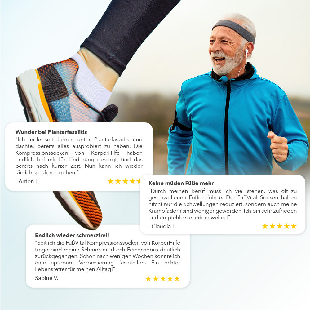 KörperHilfe® FußVital Pro - Orthopädische Kompressionssocken für den Alltag