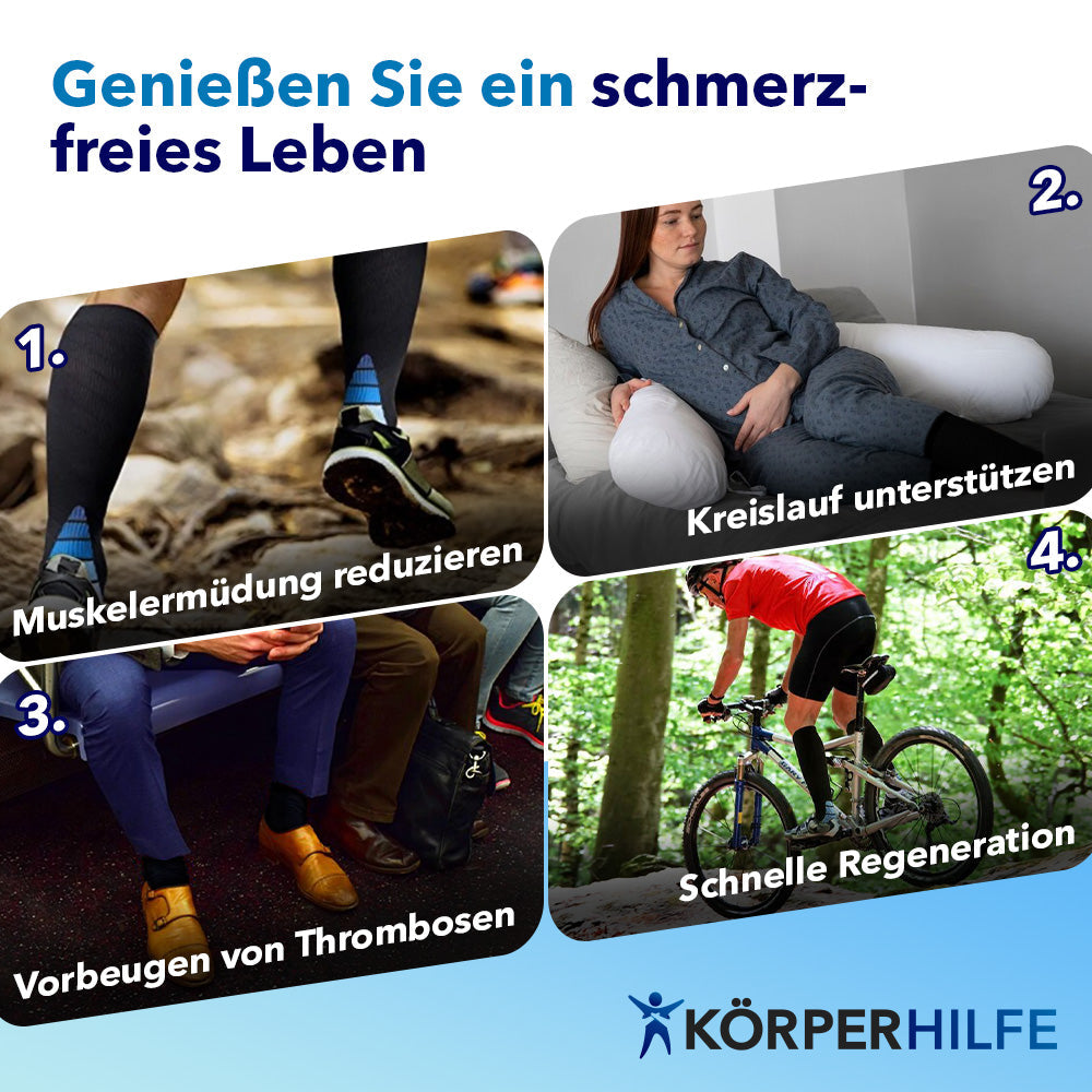 KörperHilfe® CirculaFlex - Orthopädische Kompressionsstrümpfe für schmerzfreie Beine & Füße