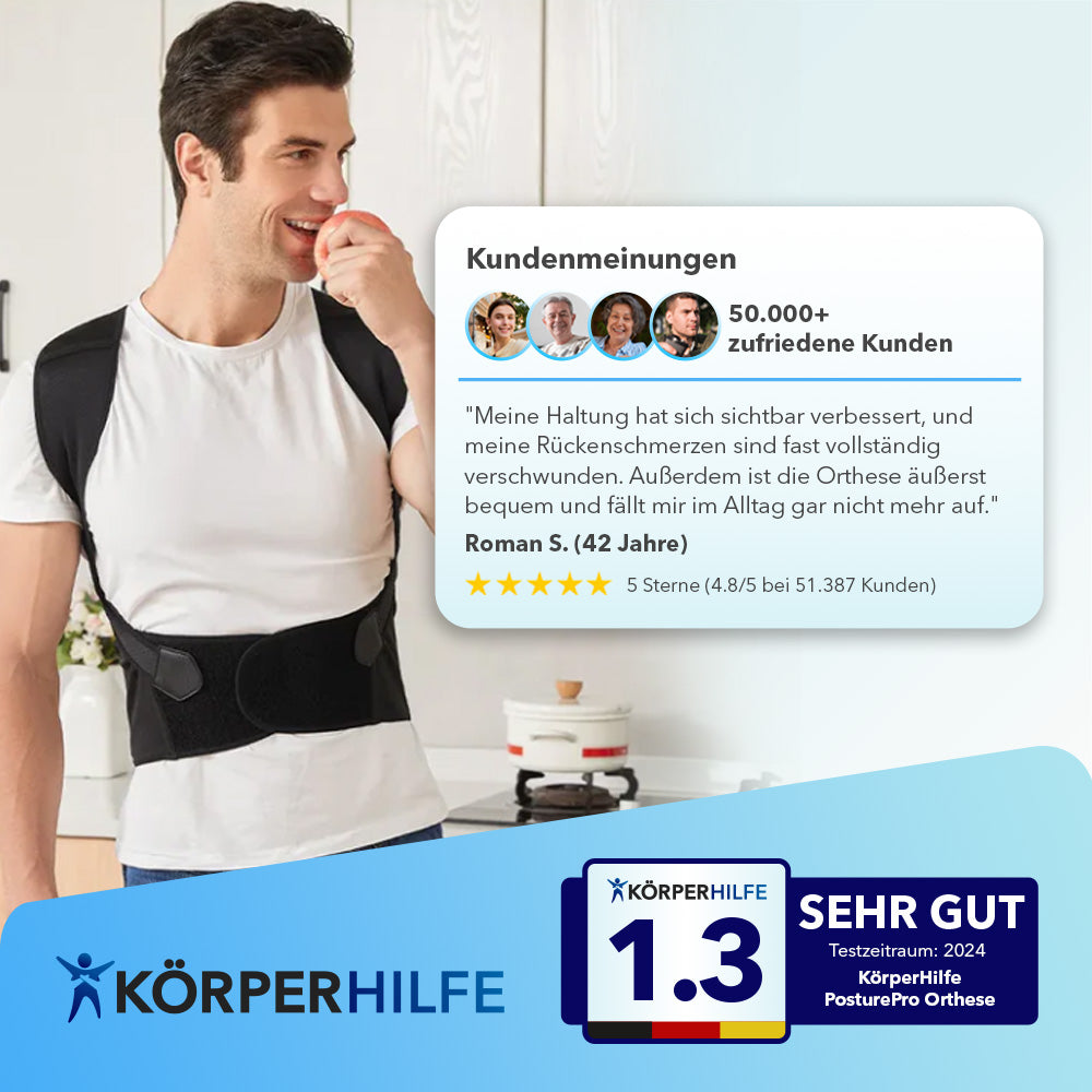 KörperHilfe® PosturaPro - Orthopädische Rücken- und Haltungsorthese für den Alltag