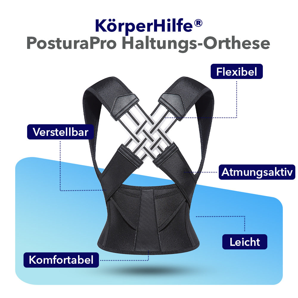 KörperHilfe® PosturaPro - Orthopädische Rücken- und Haltungsorthese für den Alltag