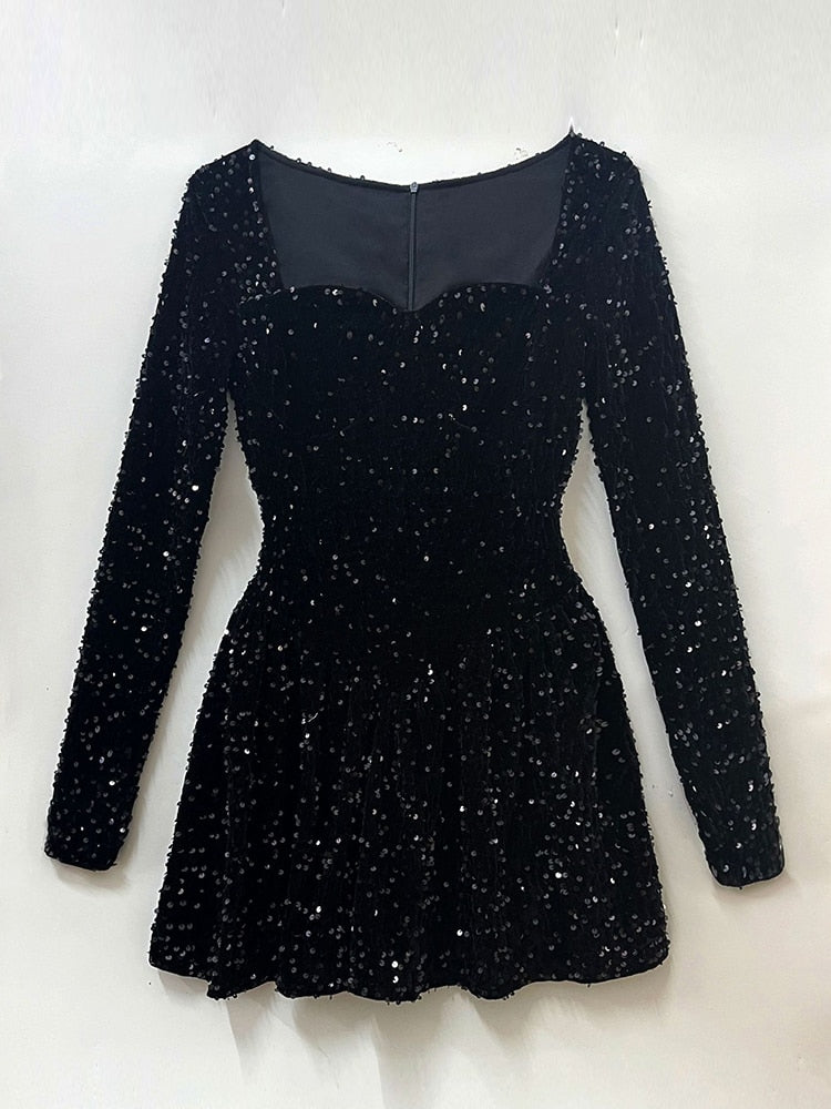 Kate - Glitter Black Dress