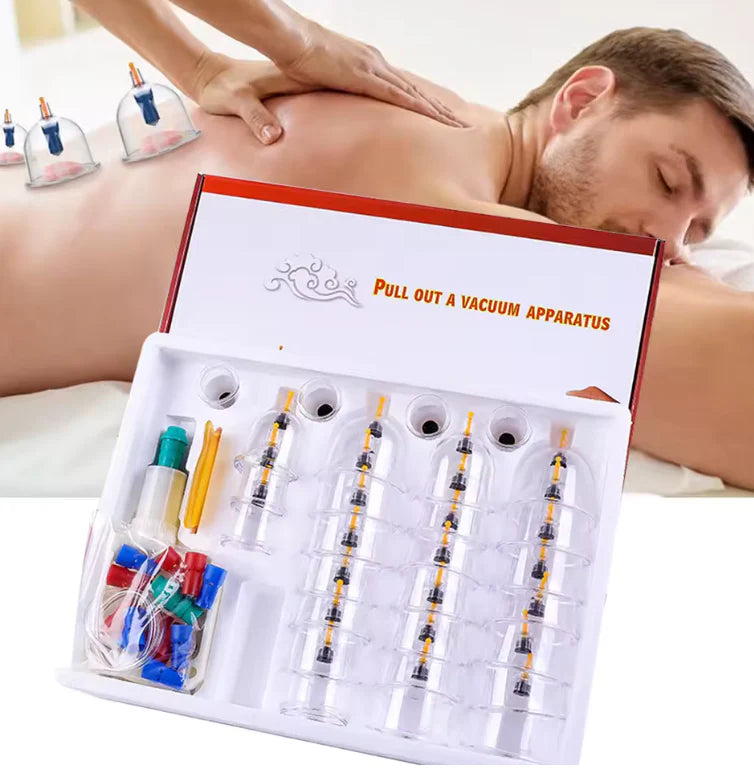 Set med 12 massagekoppar - lindrar muskel och ledvärk
