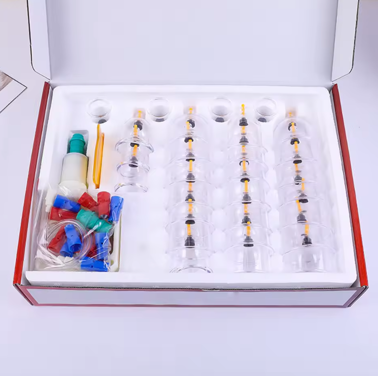 Set med 12 massagekoppar - lindrar muskel och ledvärk