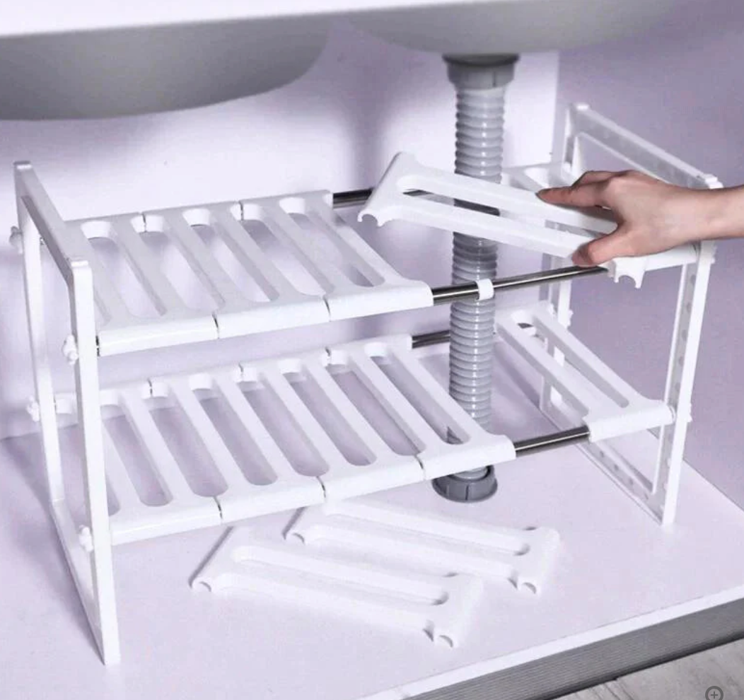 Justerbar Hylla med Två Plan – Smart Förvaring för Trånga Utrymmen