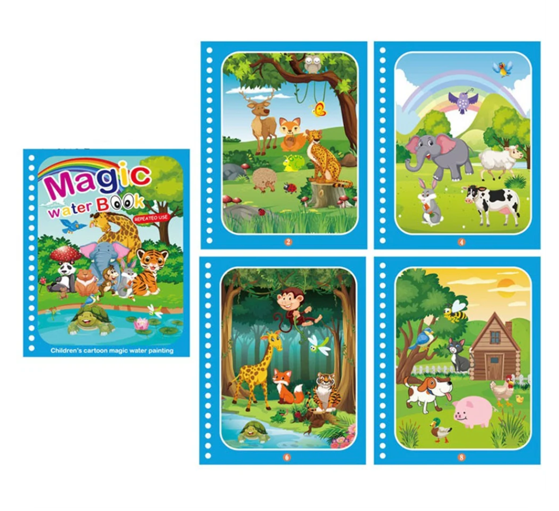 Magic Water Book – Magisk Målarbok med Vattenpenna