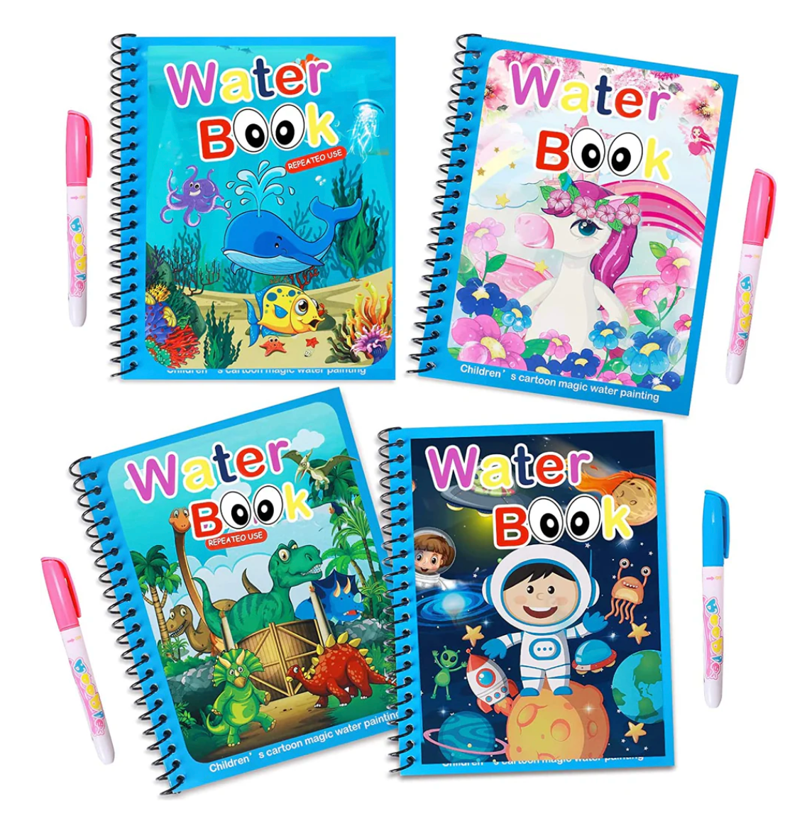 Magic Water Book – Magisk Målarbok med Vattenpenna