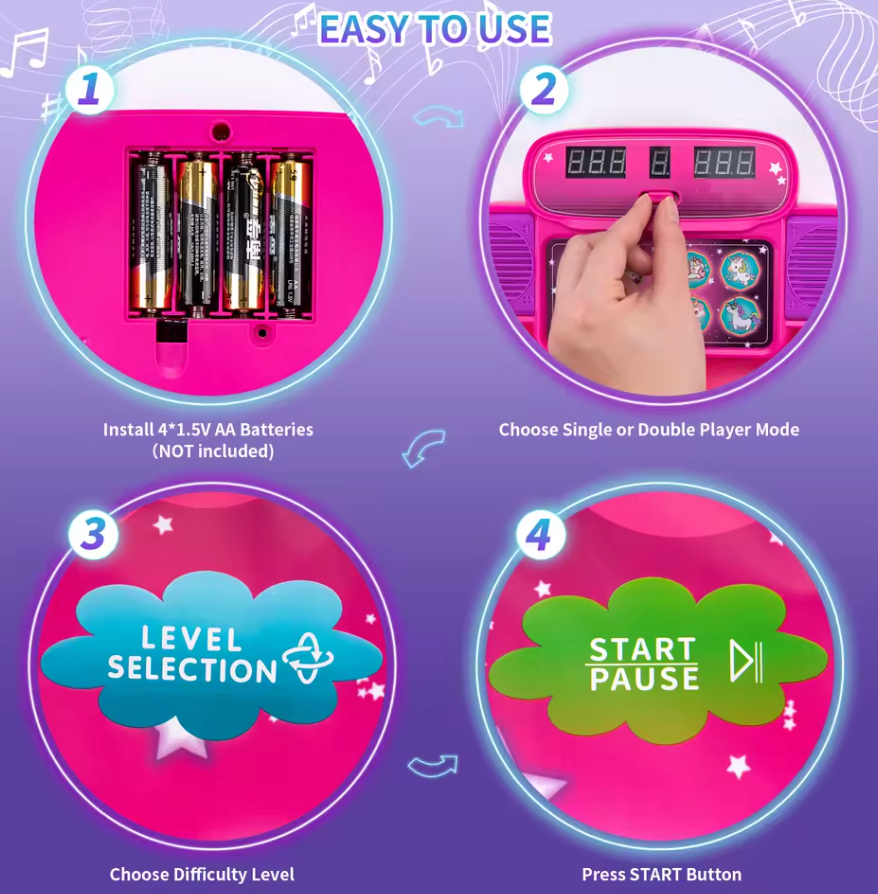 Elektronisk dansematte for barn – med Bluetooth & 9 nivåer av moro! 🎶