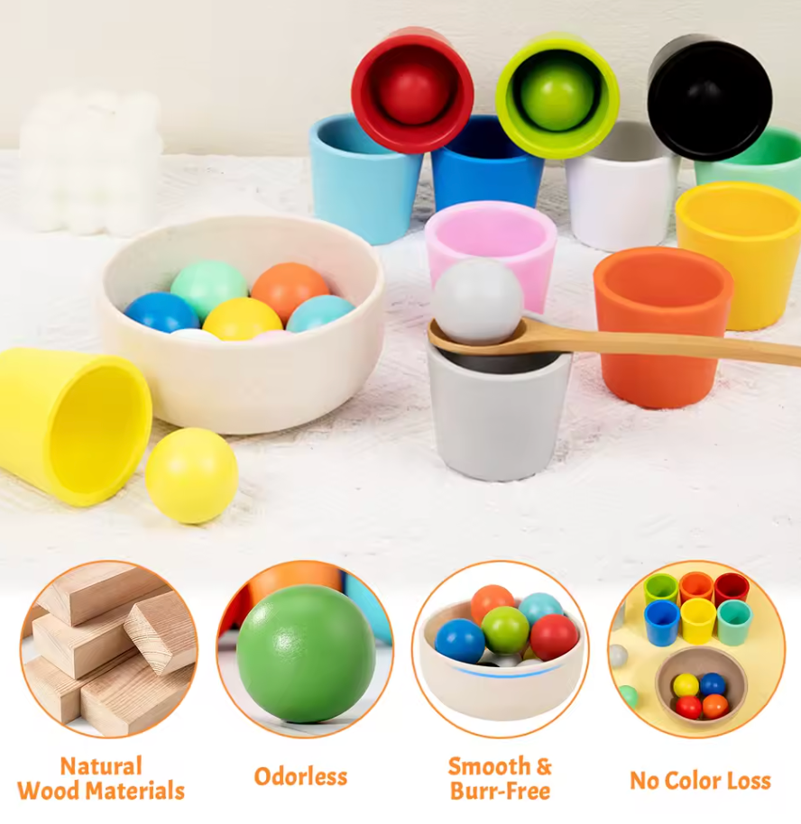 Montessori Träleksak – Färgglad Lek som Utvecklar Små Sinnens Stora Förmågor