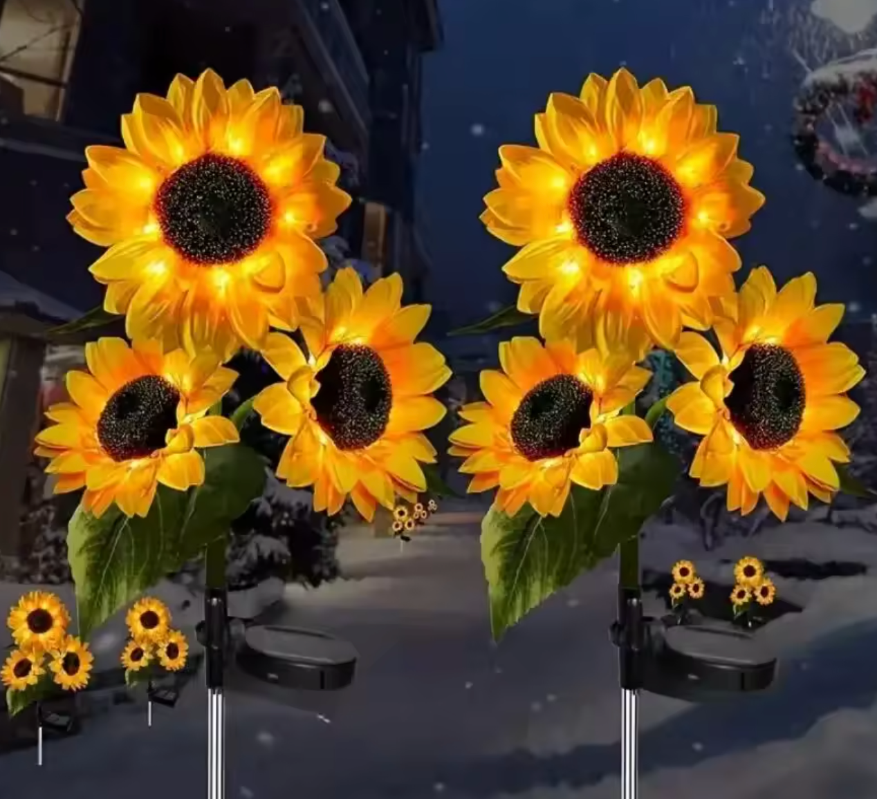 Vacker Trädgårdsbelysning med Realistisk Design & Automatisk Nattglöd