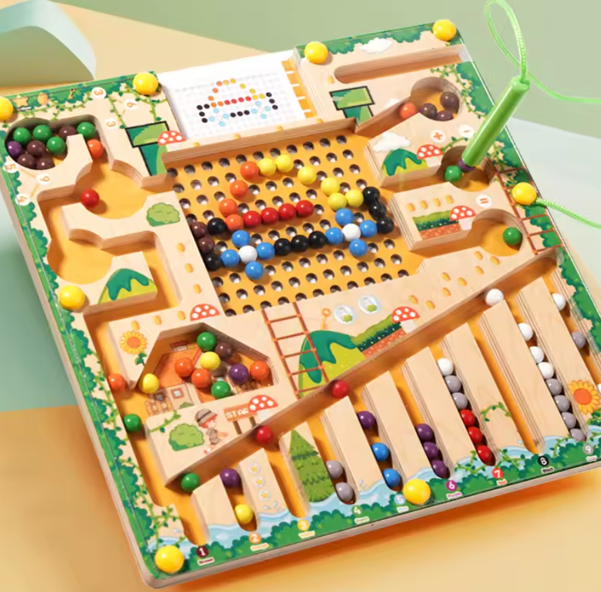 Magnetiskt Sorteringsspel i Trä – Montessori-inspirerad Lärandelek för Barn