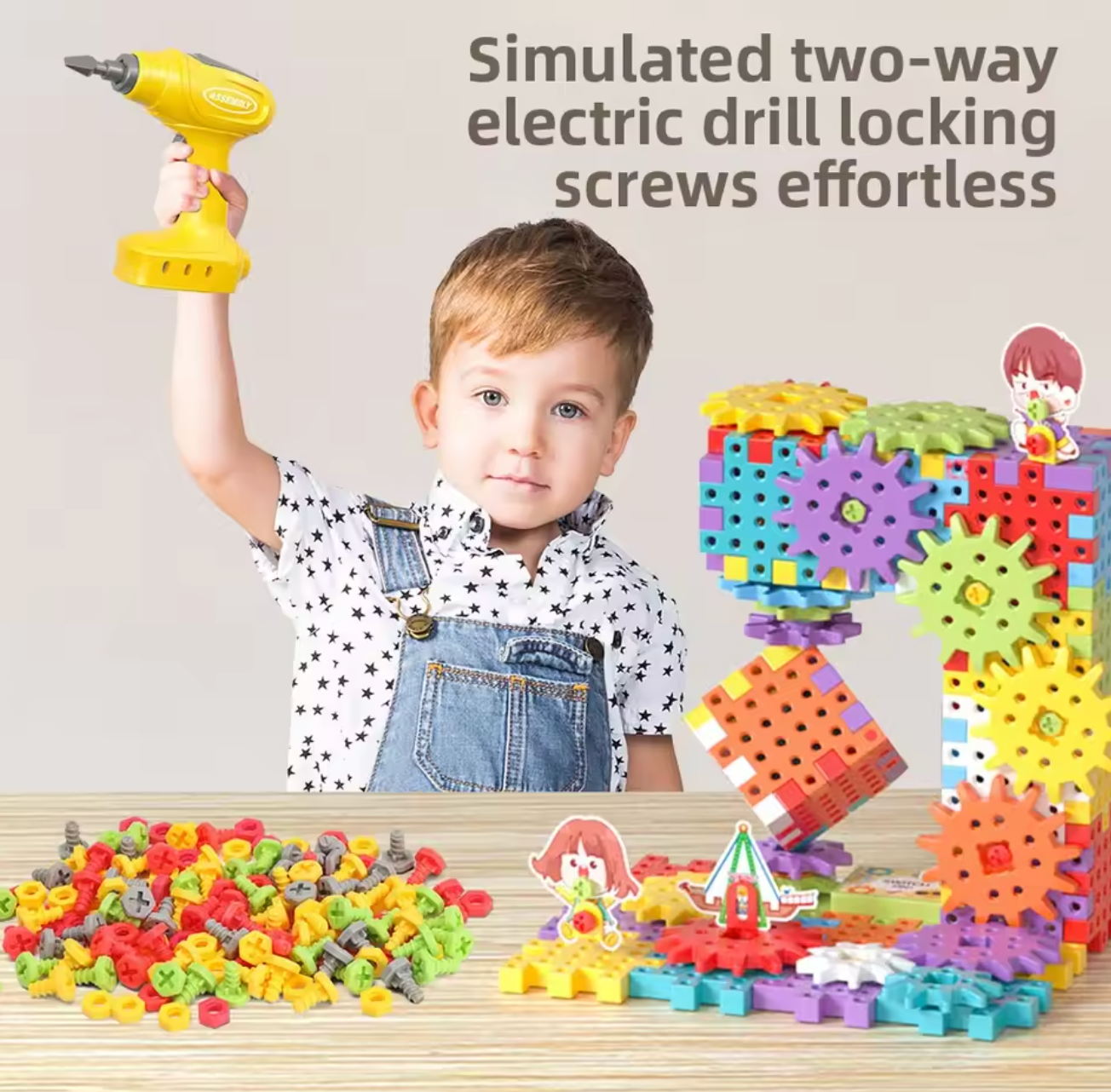 Elektriskt byggset med roterande kugghjul