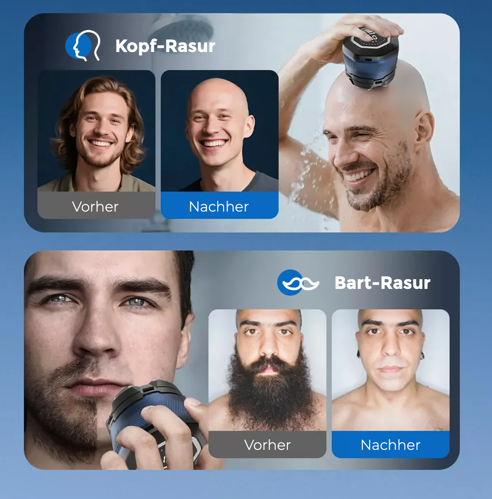 Wasserdichter 6-fach Rasierer für den Kopf – Maximale Präzision, Ultimativer Komfort