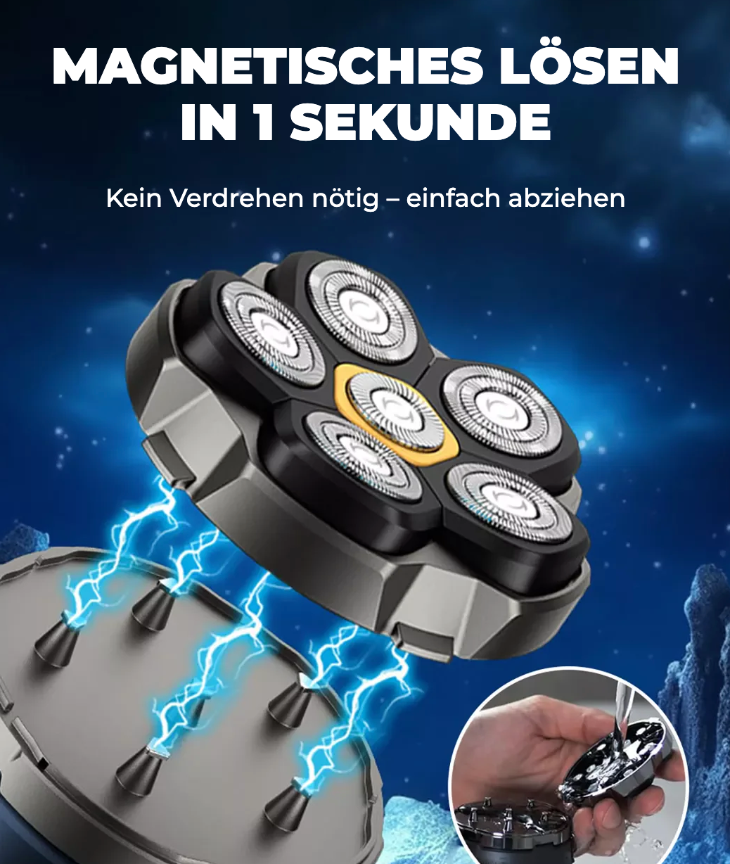 Wasserdichter 6-fach Rasierer für den Kopf – Maximale Präzision, Ultimativer Komfort