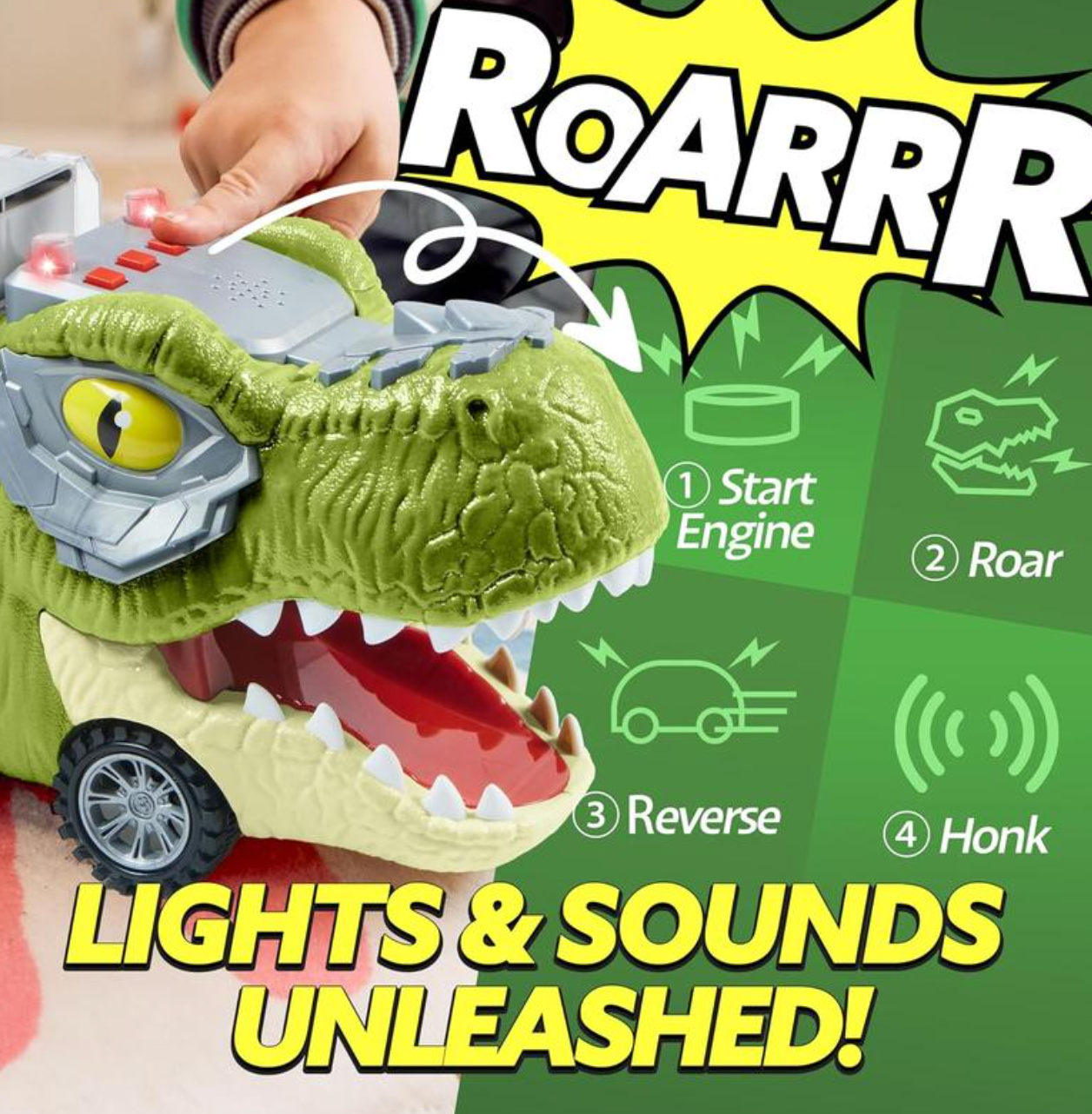 Äventyr på Hjul – Dinosaurie Transportlastbil med 12 Pull-Back Bilar